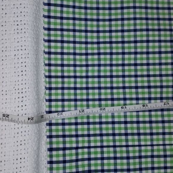 Vintage 1970's Handmade Zippered Sz. 25 Blue & Green Striped Midi Skirt - Picture 6 of 9